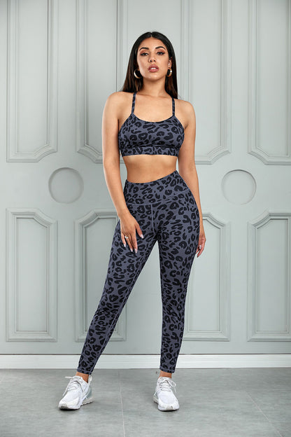 Leopard Cutout Sports Bra and Leggings Set Carauana Store