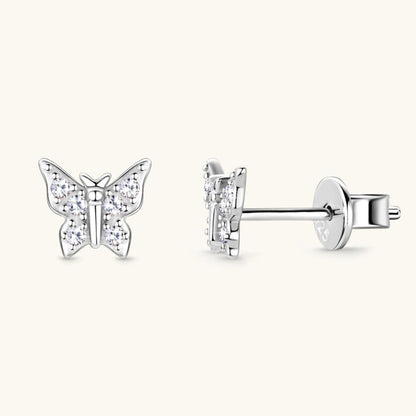 Moissanite 925 Sterling Silver Butterfly Stud Earrings Carauana Store