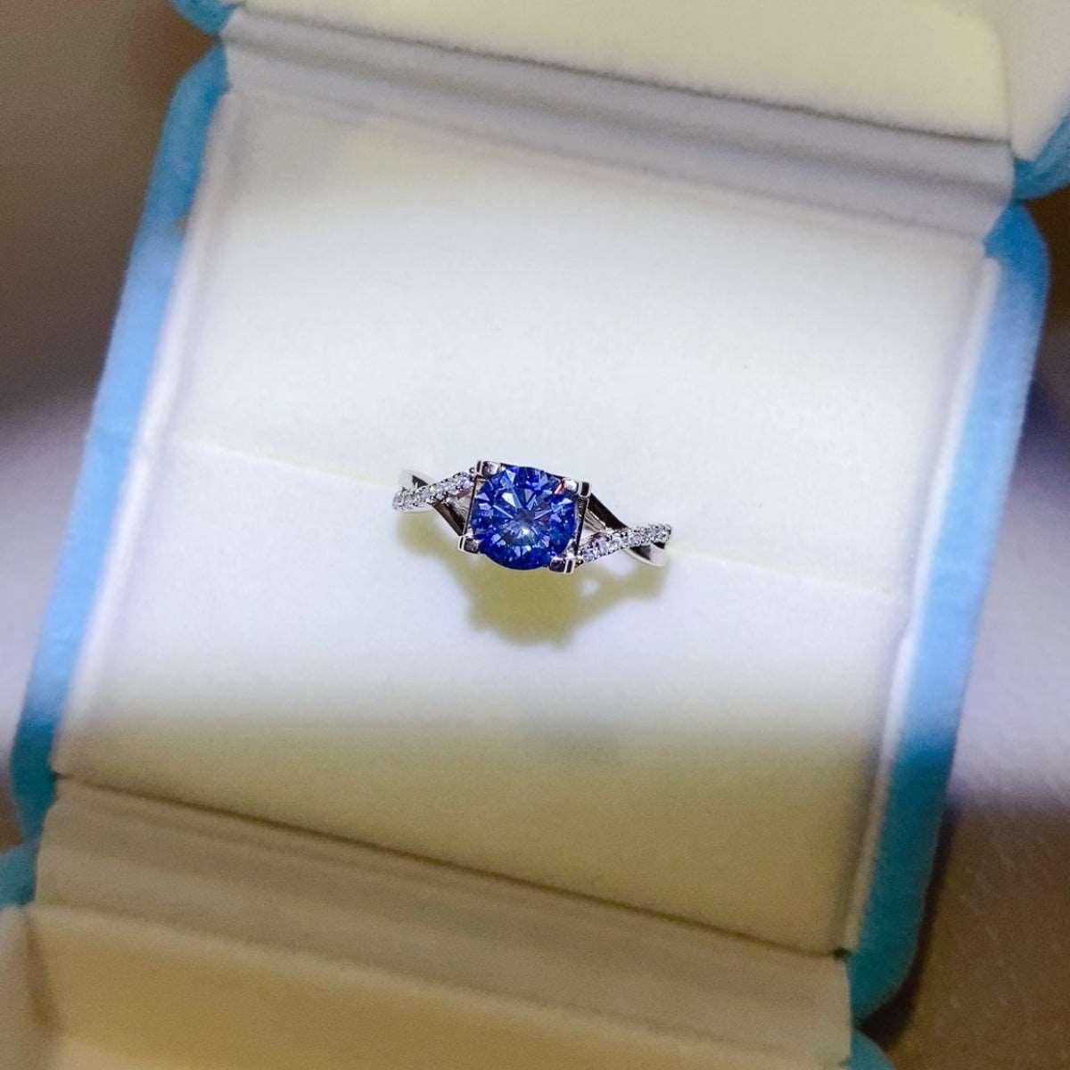 1 Carat Moissanite Crisscross 925 Sterling Silver Ring Carauana Store