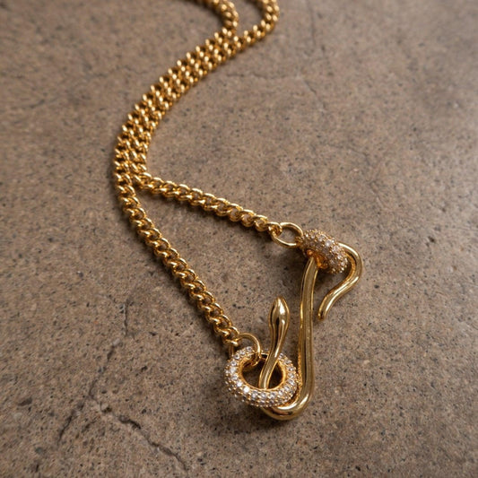 18K Gold-Plated Copper Inlaid Zircon Necklace Carauana Store