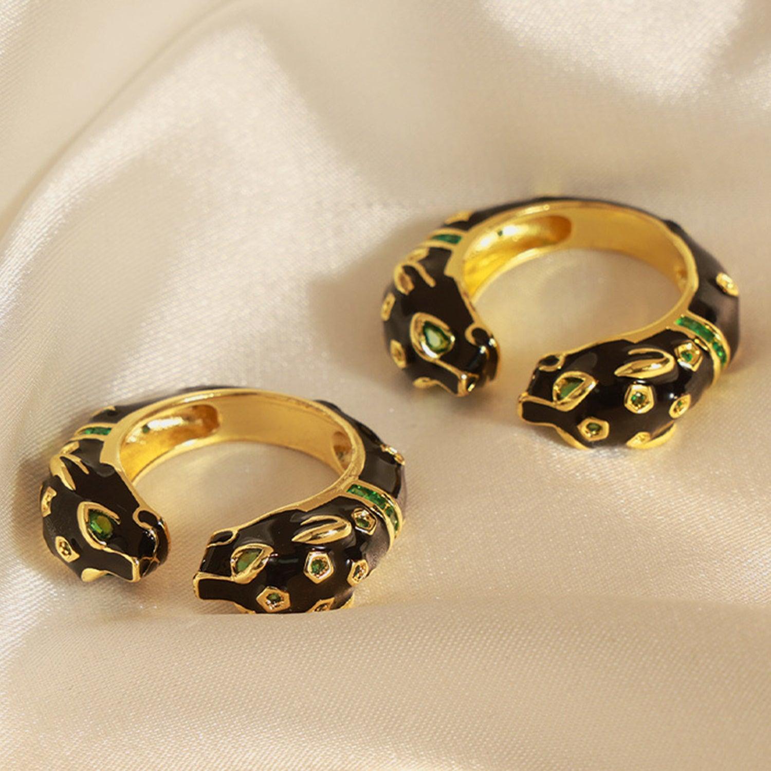 Inlaid Zircon Oil Drip Open Ring Carauana Store