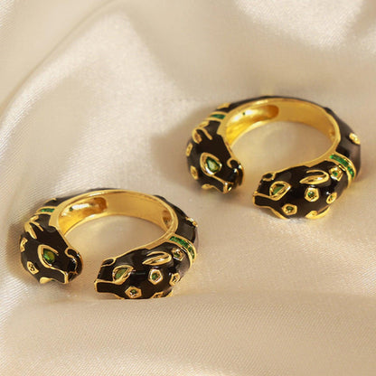 Inlaid Zircon Oil Drip Open Ring Carauana Store