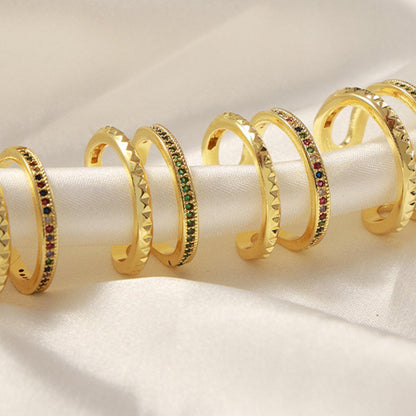 Gold-Plated Czech Diamond Double-Layered Ring Carauana Store