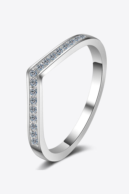 Minimalist Moissanite Rhodium-Plated Ring Carauana Store