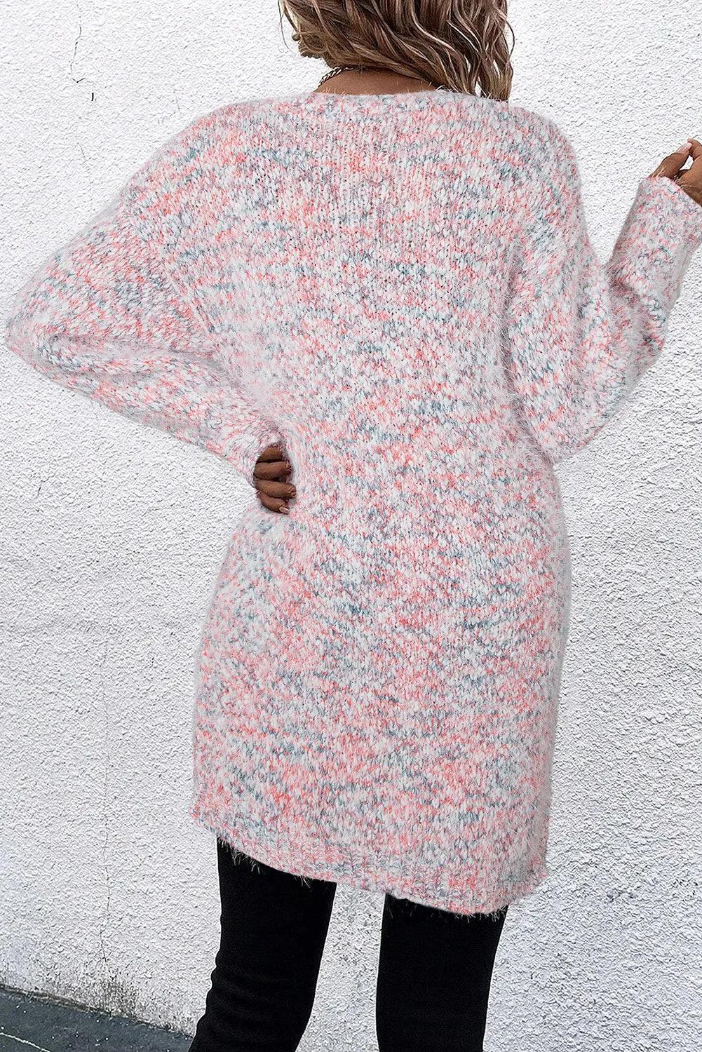 Pocketed Open Front Long Sleeve Cardigan Carauana Store