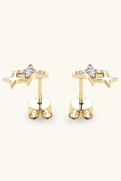 Moissanite 925 Sterling Silver Star Shape Earrings Carauana Store