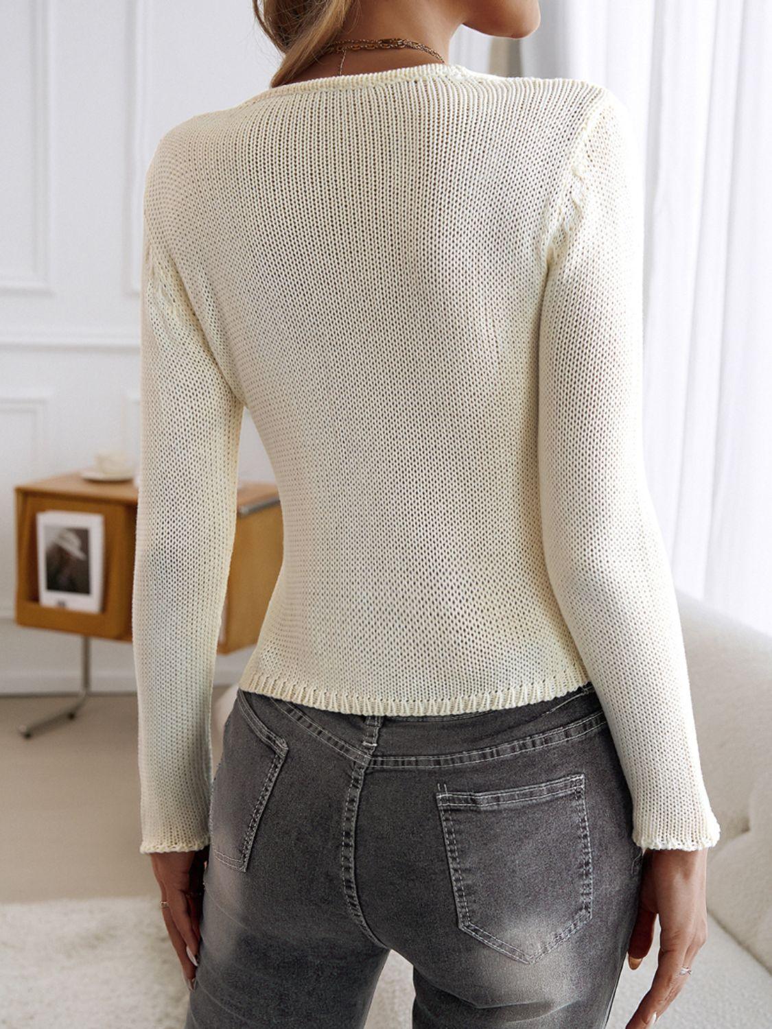Devine Long Sleeve Cropped Cardigan Carauana Store