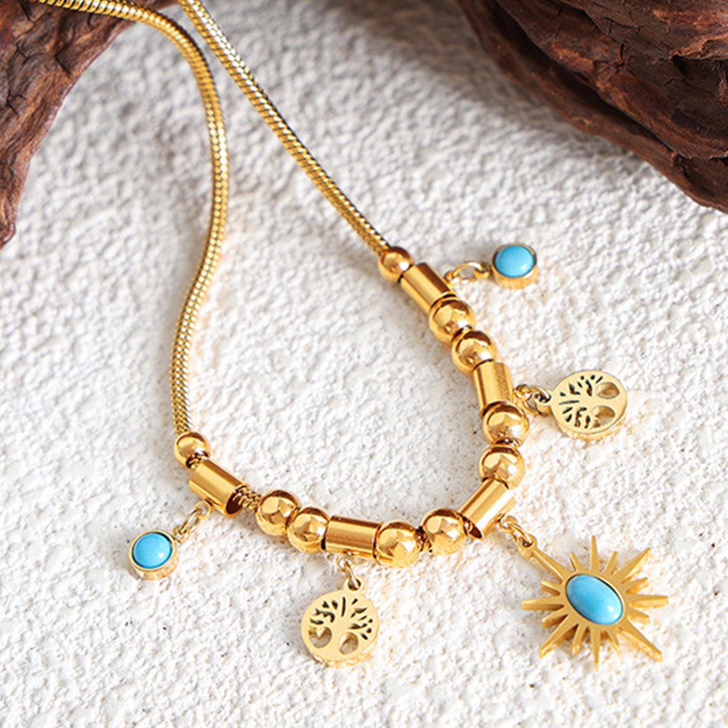 Gold-Plated Titanium Steel Charm Necklace Carauana Store