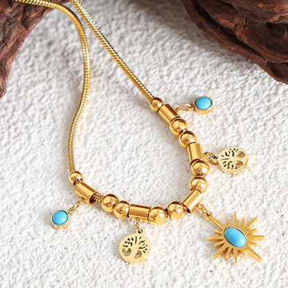 Gold-Plated Titanium Steel Charm Necklace Carauana Store