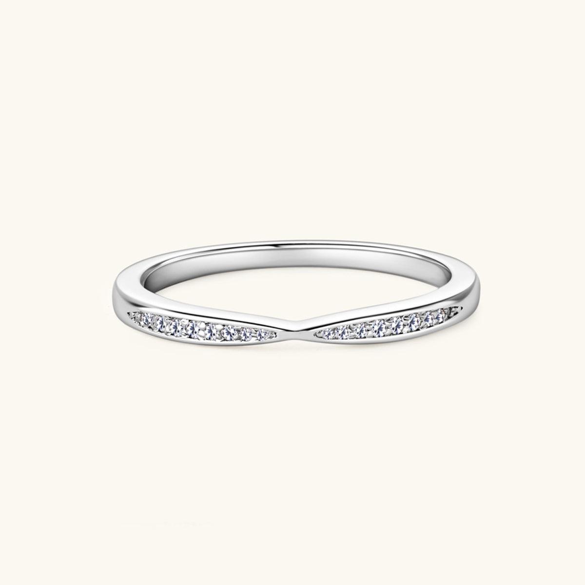 925 Sterling Silver Inlaid Moissanite Ring Carauana Store