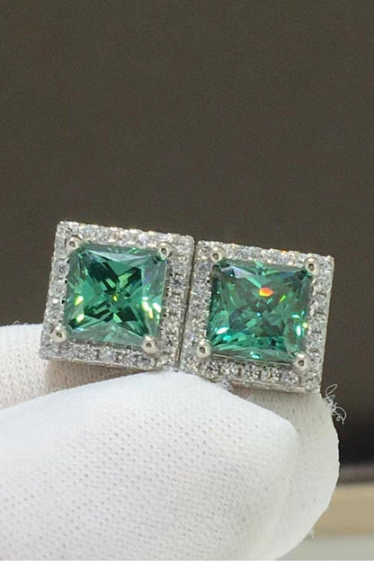 2 Carat Moissanite Square Stud Earrings Carauana Store