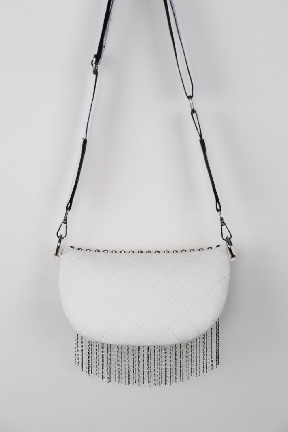 Adored PU Leather Studded Sling Bag with Fringes Carauana Store