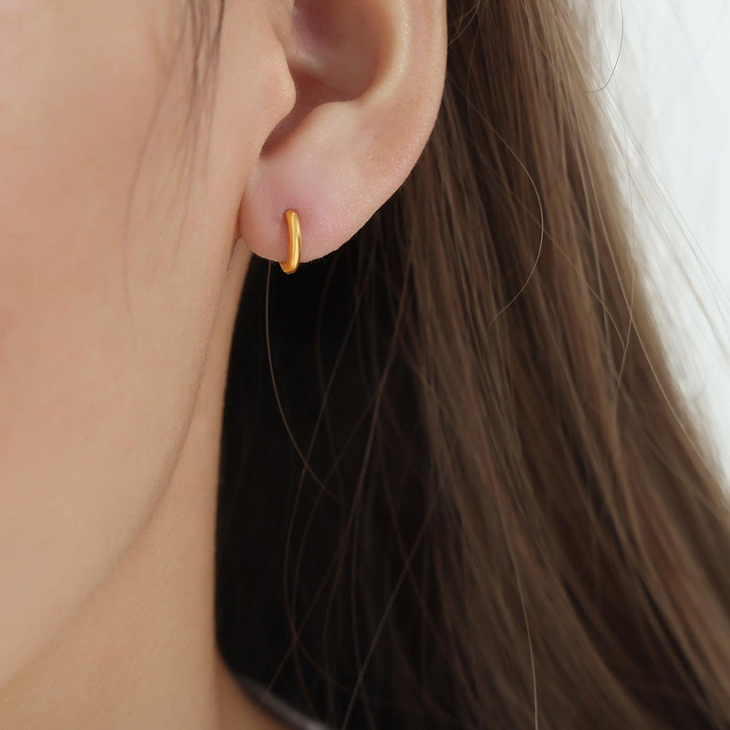 18K Gold-Plated Huggie Earrings Carauana Store