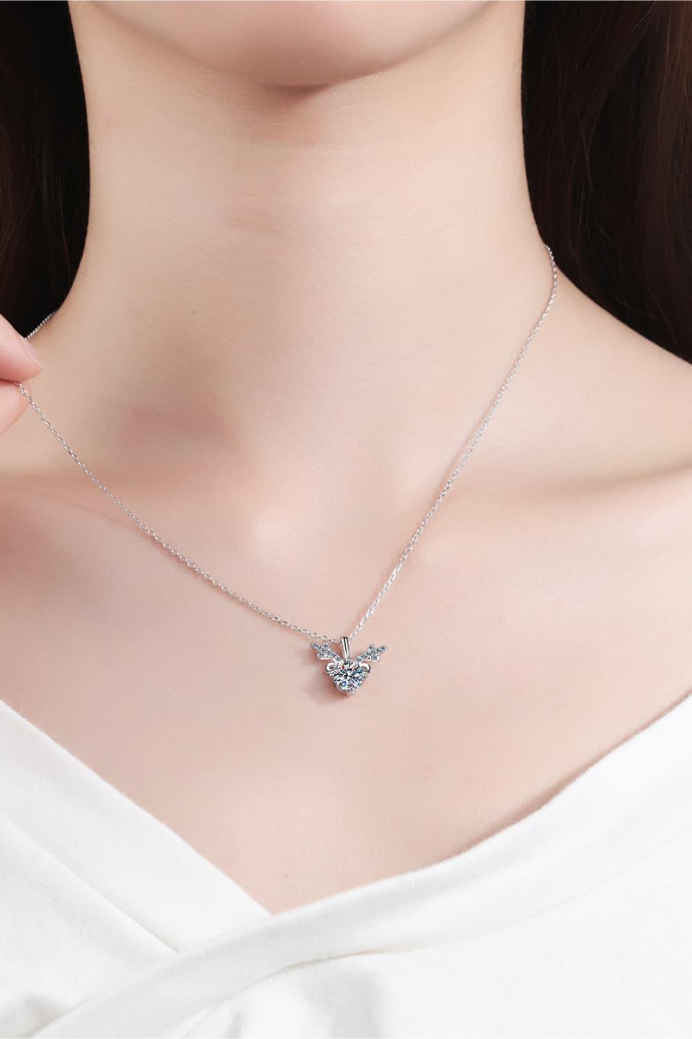 1 Carat Moissanite 925 Sterling Silver Necklace Carauana Store