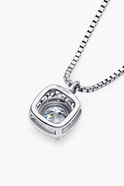Moissanite Pendant Platinum-Plated Necklace Carauana Store