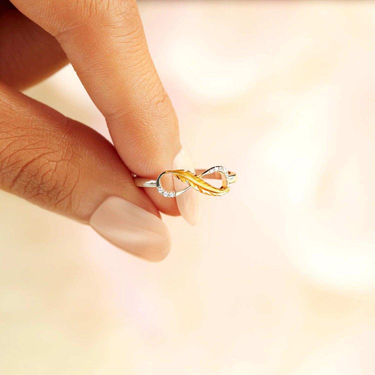 Feather 925 Sterling Silver Zircon Ring Carauana Store