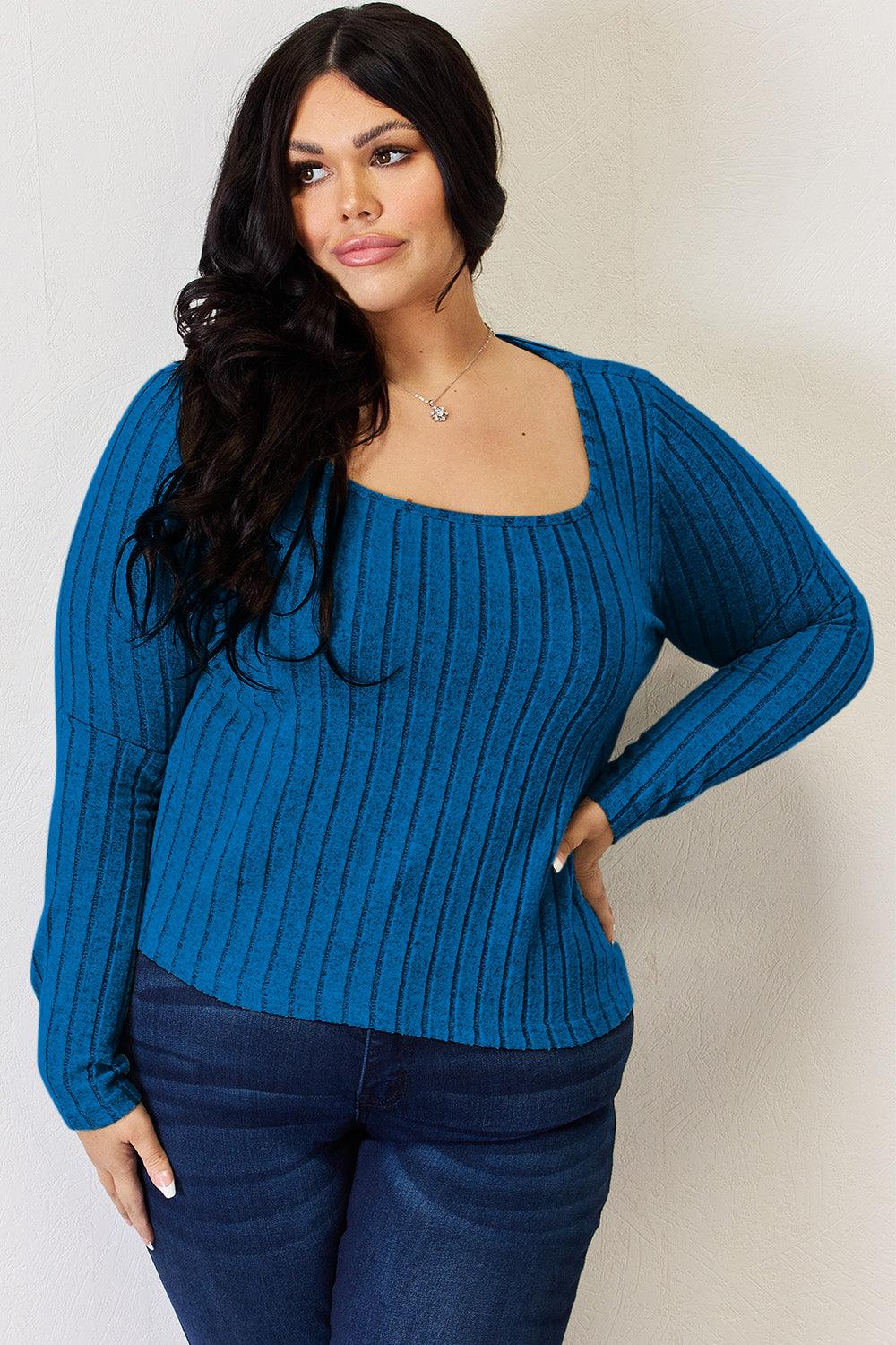 Basic Bae Full Size Ribbed Long Sleeve T-Shirt Carauana Store