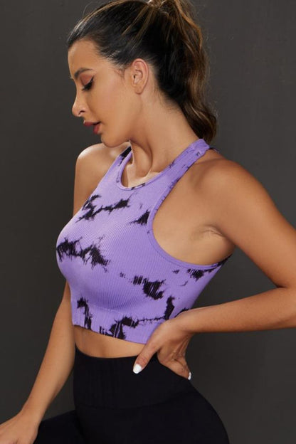 Tie-dye Cropped Round Neck Tank Top Carauana Store
