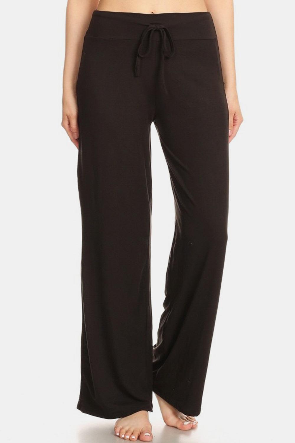 Leggings Depot High Waist Drawstring Wide Leg Pants Carauana Store