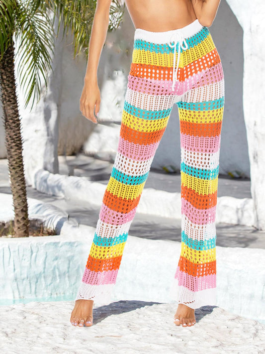 Cutout Contrast High Waist Swim Pants Carauana Store