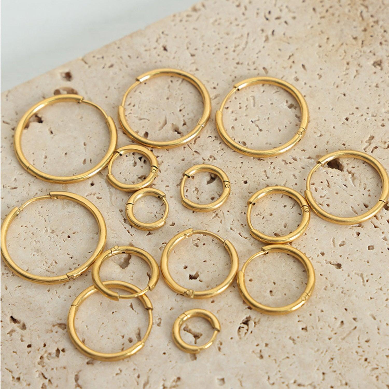 18K Gold-Plated Huggie Earrings Carauana Store