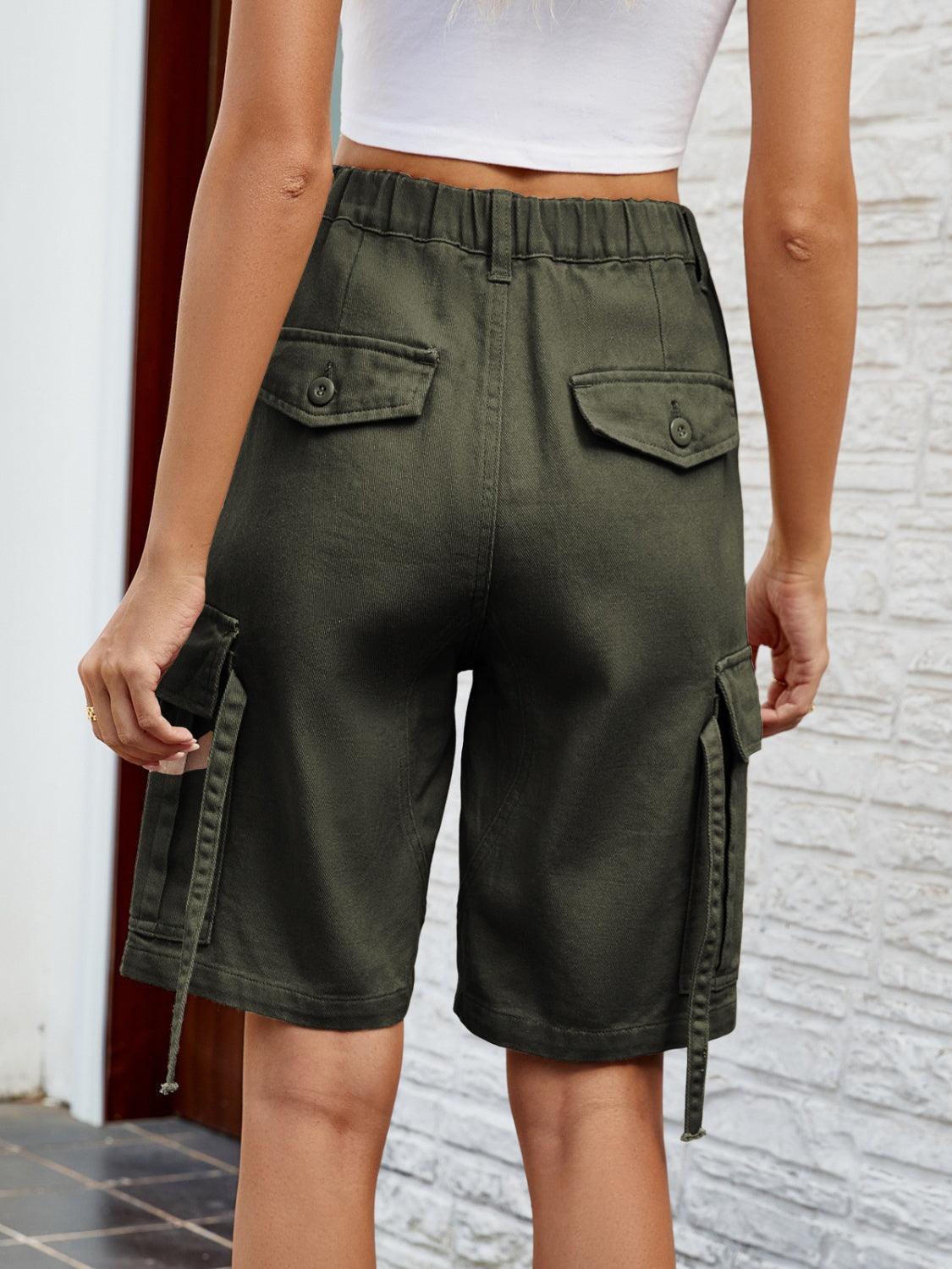 High Waist Denim Shorts with Pockets Carauana Store