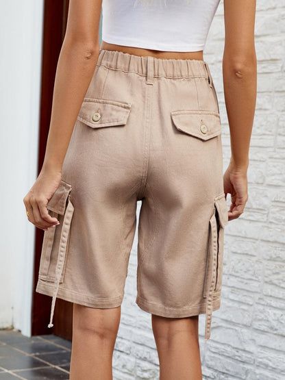 High Waist Denim Shorts with Pockets Carauana Store