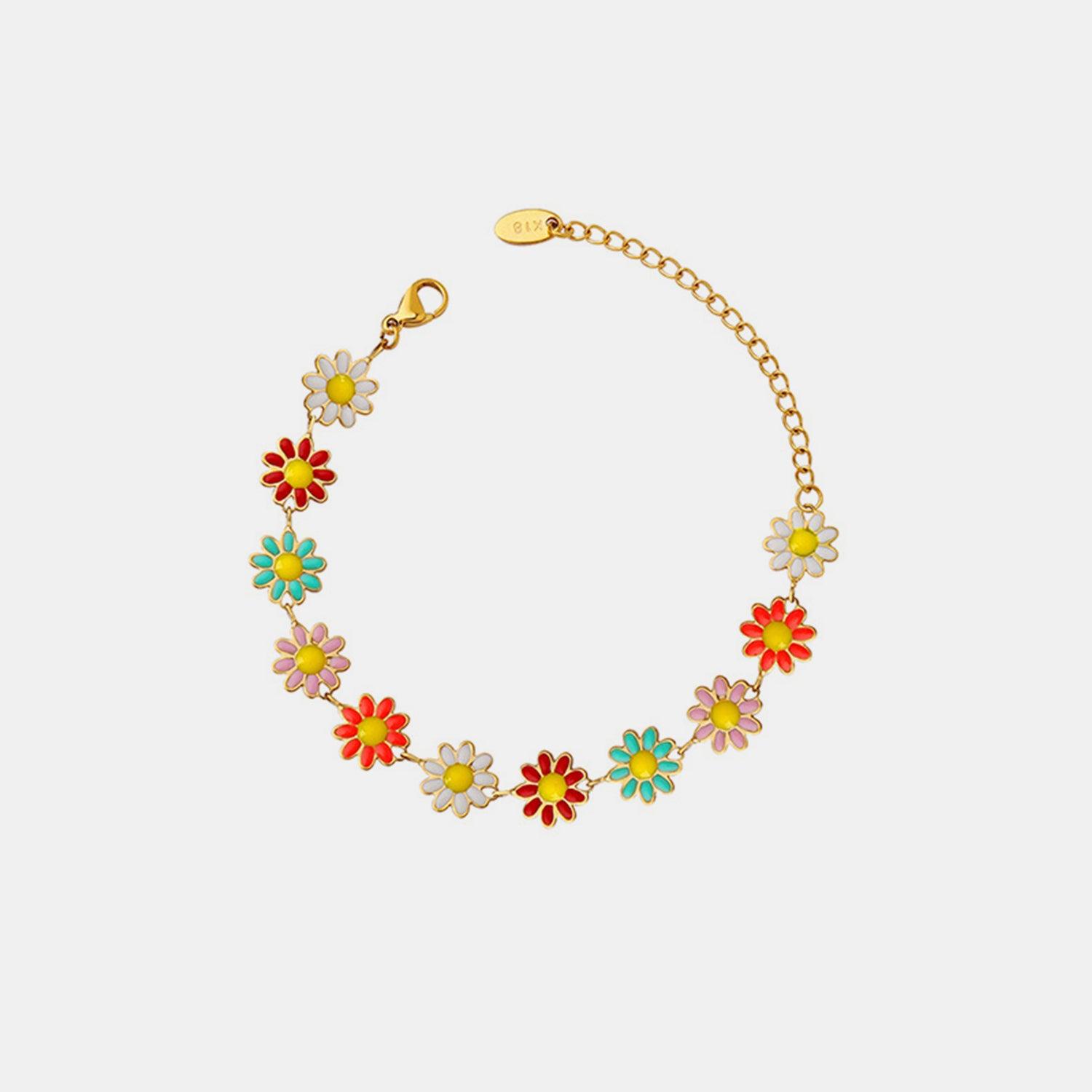 Titanium Steel Oil Drip Flower Bracelet Carauana Store