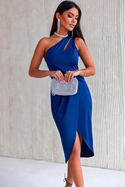 Ruched Cutout Single Shoulder Dress Carauana Store
