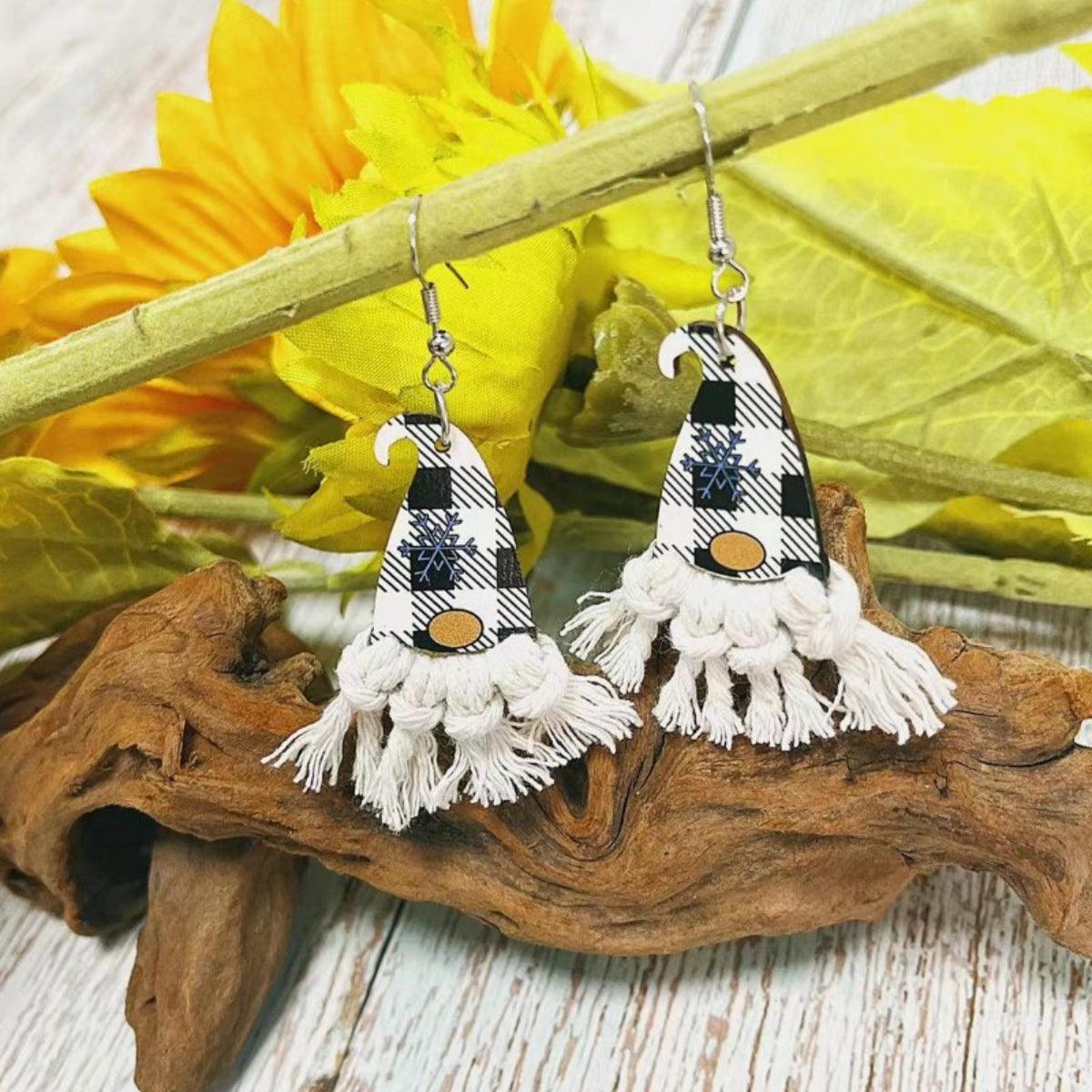 Xylem Pointed Hat Tassel Earrings Carauana Store