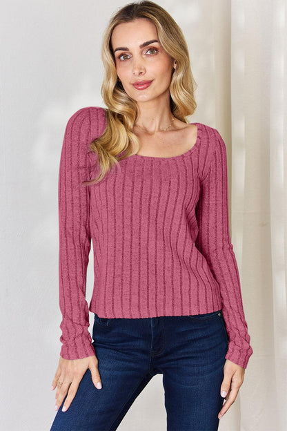Basic Bae Full Size Ribbed Long Sleeve T-Shirt Carauana Store