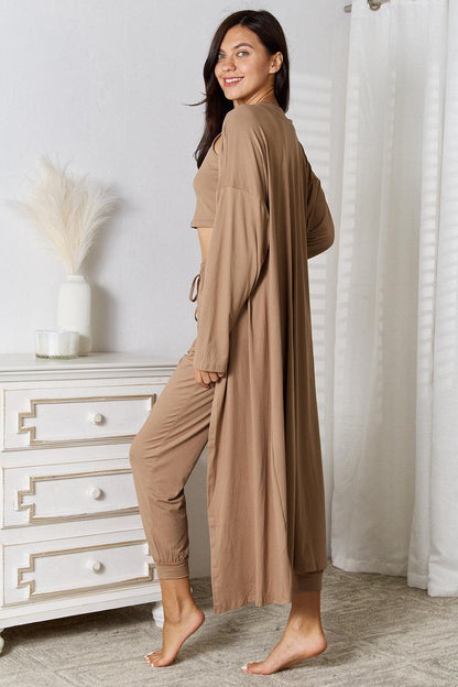 Tank, Pants, and Cardigan Set with Pockets Carauana Store