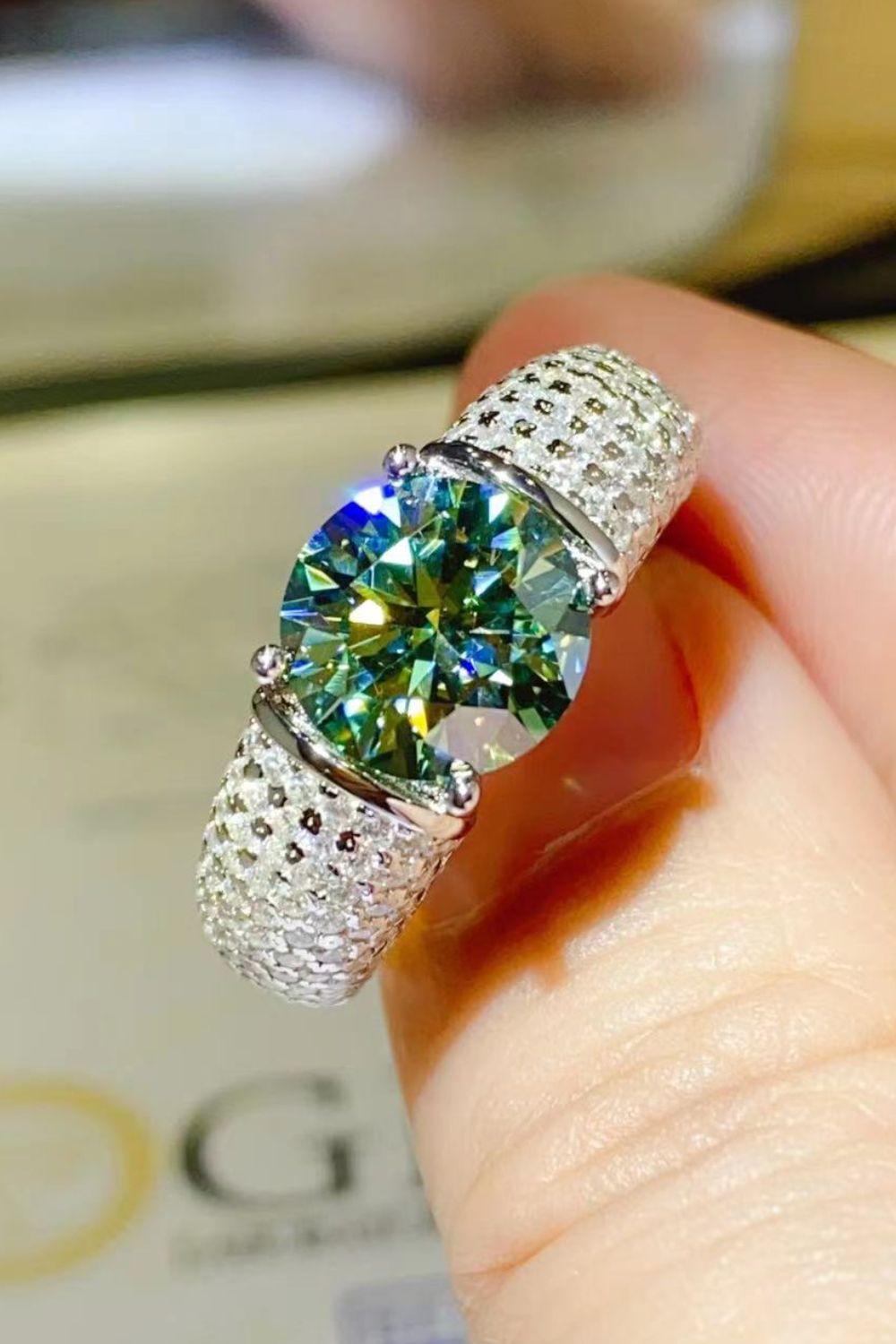 3 Carat Moissanite Side Stone Ring Carauana Store