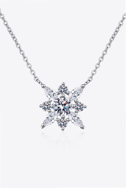 Moissanite Rhodium-Plated Necklace Carauana Store