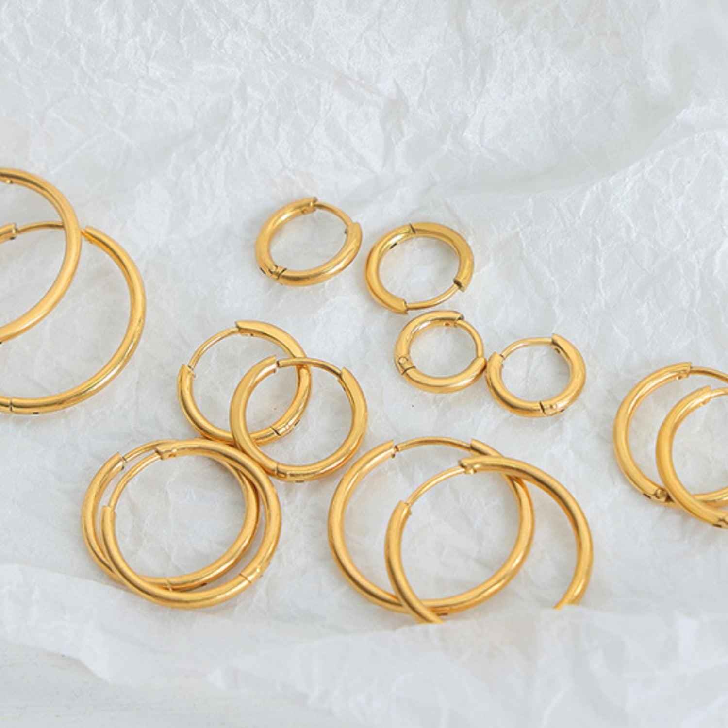 18K Gold-Plated Huggie Earrings Carauana Store