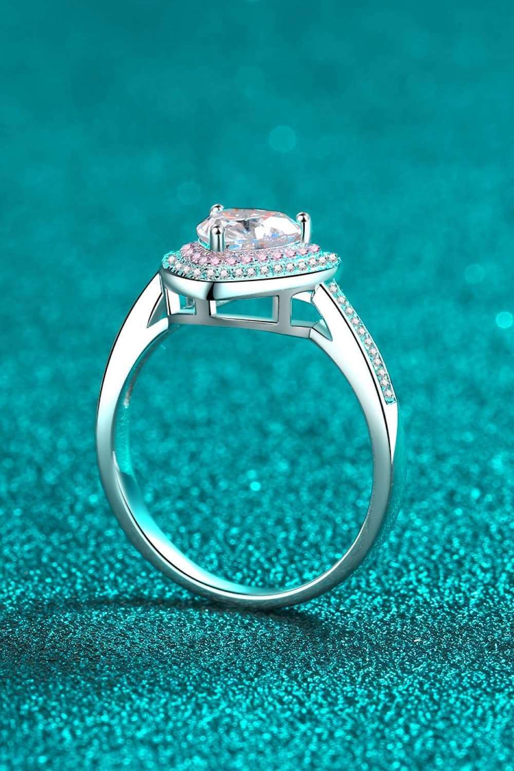 1 Carat Moissanite Heart 925 Sterling Silver Ring Carauana Store