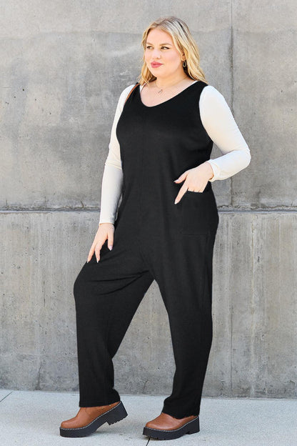 Double Take Full Size Sleeveless Straight Jumpsuit Carauana Store