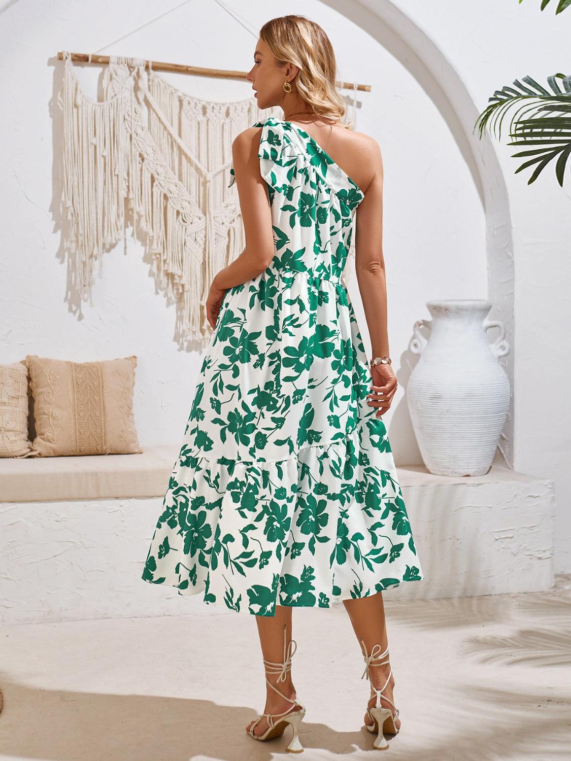 Tied One Shoulder Sleeveless Dress Carauana Store