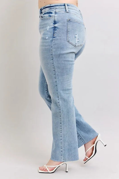 Judy Blue Full Size Mid Rise Light Wash Dad Jeans Plus Size