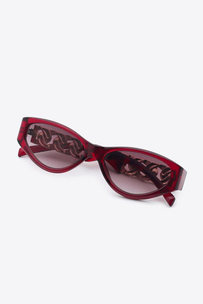 Chain Detail Temple Cat Eye Sunglasses Carauana Store