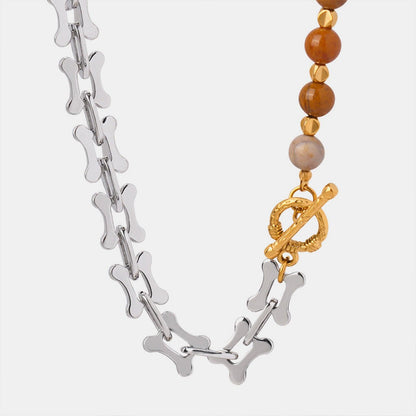 Titanium Steel Egg Yolk Stone Necklace Carauana Store