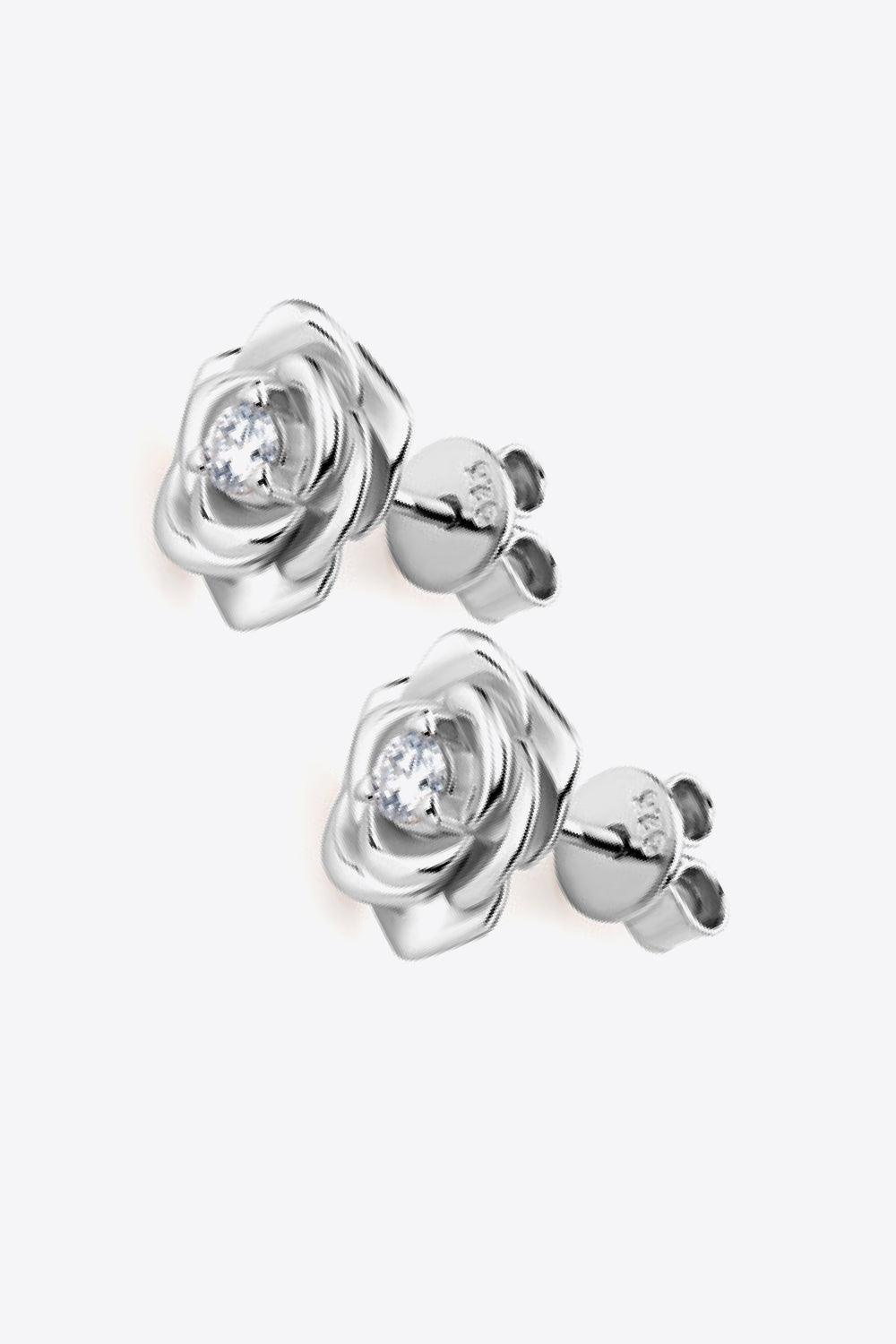 Adored Moissanite Flower 925 Sterling Silver Earrings Carauana Store