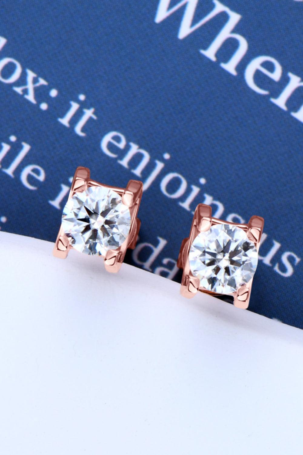 Moissanite 925 Sterling Silver Stud Earrings Carauana Store