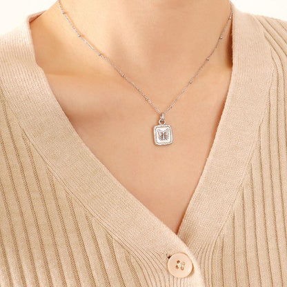 Butterfly Square Titanium Steel Pendant Necklace Carauana Store