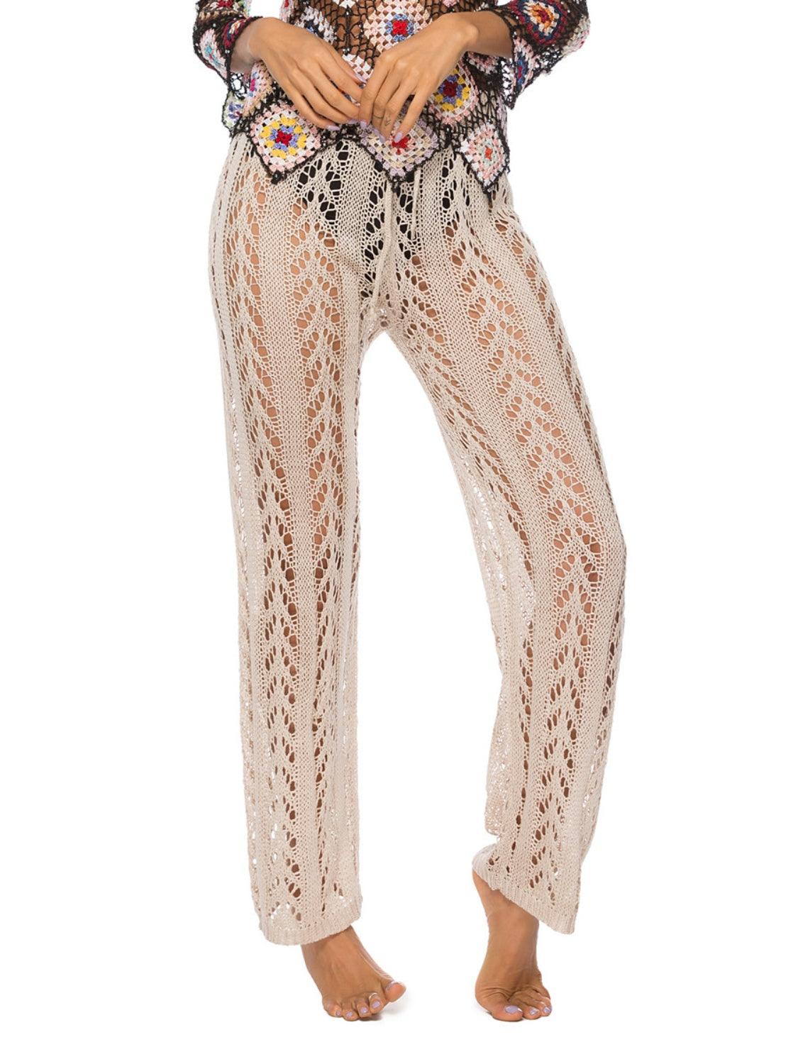 Cutout Drawstring High Waist Swim Pants Carauana Store
