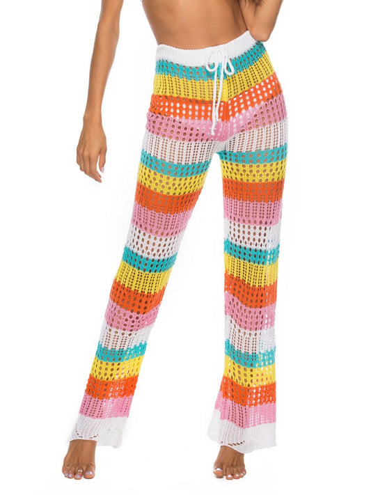 Cutout Contrast High Waist Swim Pants Carauana Store