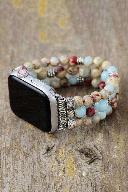 Synthetic Imperial Jasper Beaded Watchband Bracelet Carauana Store