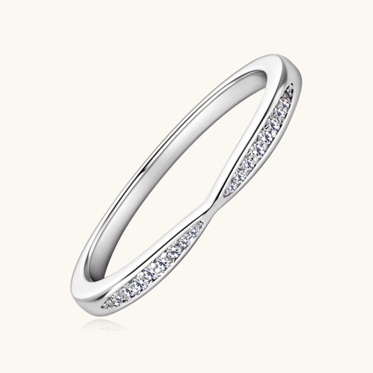 925 Sterling Silver Inlaid Moissanite Ring Carauana Store