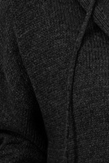 Drawstring Button Up Hooded Cardigan Carauana Store