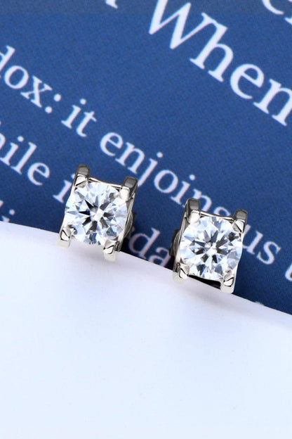 Moissanite 925 Sterling Silver Stud Earrings Carauana Store